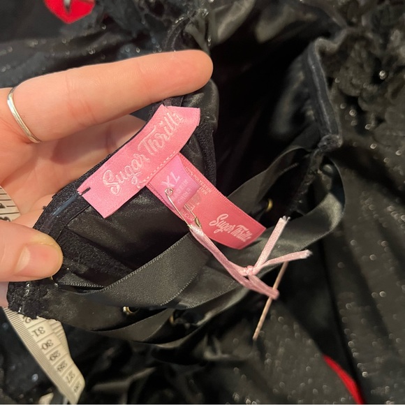 Sugar Thrillz x Dolls Kill SPARKLING ENCHANTMENT MINI DRESS - BLACK - Picture 7 of 9